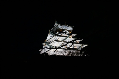 大阪城が闇夜に輝く大阪城３Ｄマッピングがすごい