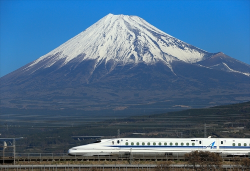 01-Japan, JR Central, N700A with Mt Fuji_R