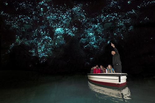 Waitomo Glowworm Caves 1516 NZ Boat with Glowworms