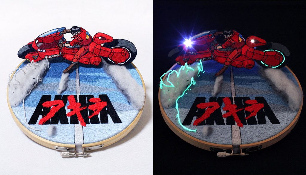 Akira 金田のバイクを再現した刺繍があまりにもカッチョイイと大絶賛 蓄光糸使用で暗闇で光る 連載jp