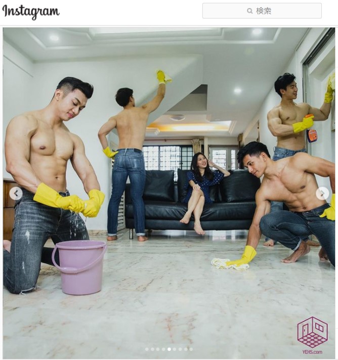 マッチョな男性が上半身裸で掃除するサービス シンガポールに登場 担当者の指名は可能ですか 床が汗だらけになりそうね ガジェット通信 Getnews