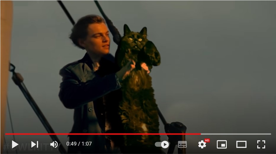 映画 タイタニック のローズが猫になったパロディ動画 キャット ウィンスレット 最後のスケッチブックのシーンで爆笑 連載jp