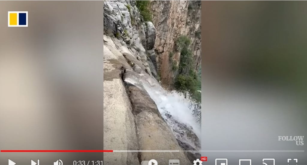 “中国で一番高い滝”で撮影された「パイプから水が流れ落ちる映像」が世界中で話題