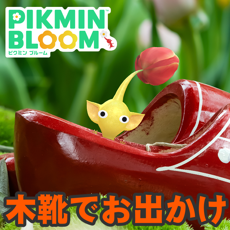 『ピクミン ブルーム』木靴を身に付け春散歩!! まもなく始まるチューリップ・フェスティバルガイド【プレイログ#1116】